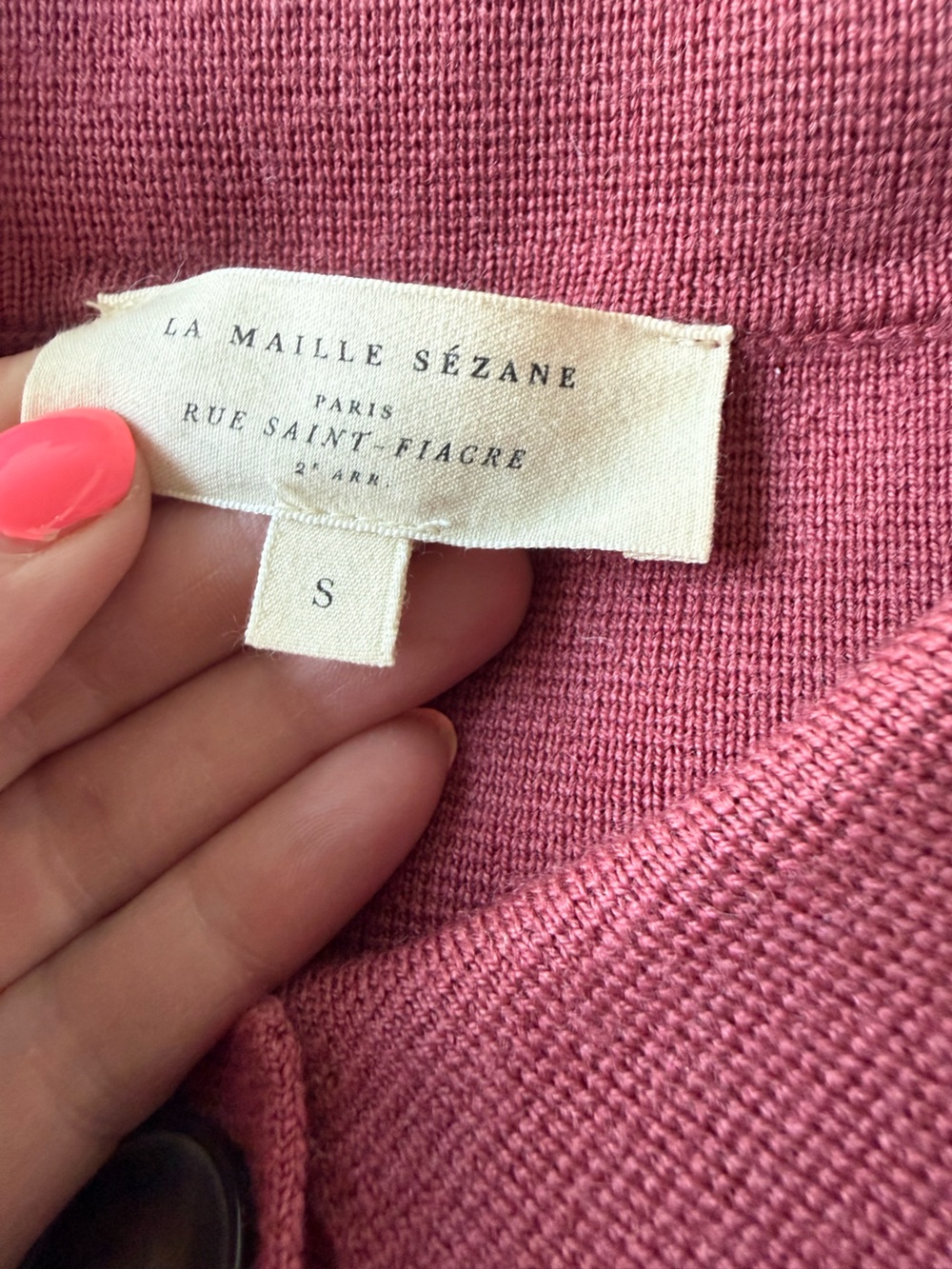 Sézane Betty Cardigan Rosewood small - Picture 6 of 7
